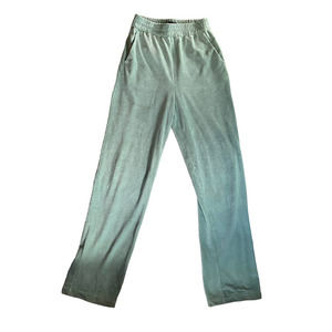 ZARA Aqua Green Corduroy Pants Elastic Waist Band Size Medium Great Condition